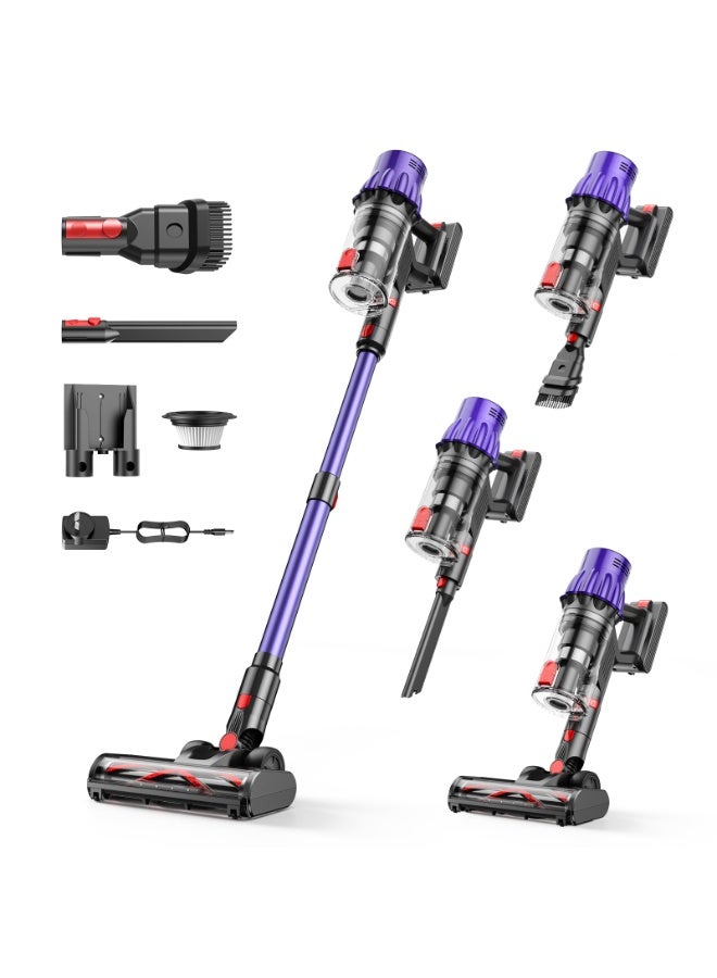 Kingone Cordless Vacuum Cleaner, 550W Vacuum Cleaners for Home, 60Mins Stick Vacuum with LED Display, Anti-Tangle & Wall Mount Charging, 8 in 1 Lightweight Vacuum for Hard Floors Carpet Pet Hair - Image 1